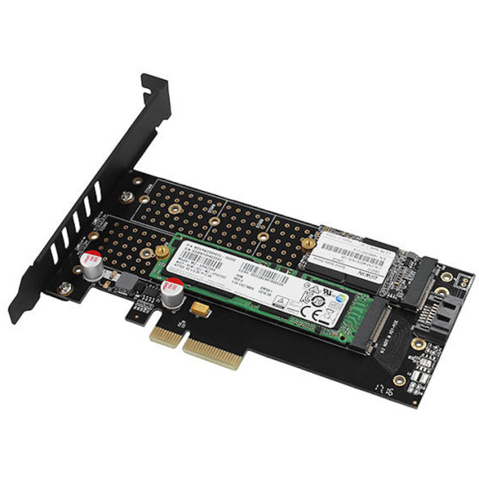 Adaptor Intern PCIe 3.0 x4 pentru Dual M.2 SSD NVMe + SATA cu Răcire Activă și Cooler Inclus [4]