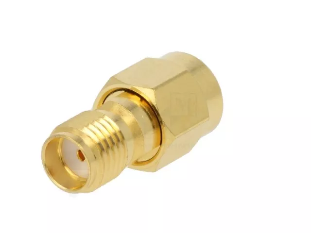 Adaptor SMA mama - RP-SMA mama reverse drept 50 Ohm teflon aurit AMPHENOL 132171RP-10 [2]