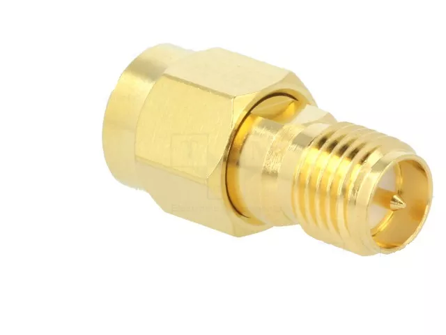 Adaptor SMA tata - RP-SMA tata reverse 50ohm aurit Amphenol 132171RP, placat cu aur, 24 luni garanție. [3]