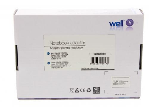 Alimentator HP 19.5V 3.33A 65W, Mufa 4.8x1.7mm - Compatibil Laptop HP, Negru [2]