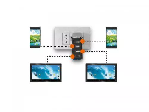 Alimentator USB 230V TA 480 cu 4 ieșiri, 4.8A, portabil și sigur pentru smartphone-uri și dispozitive digitale [2]