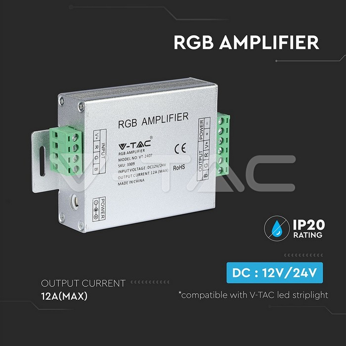 Amplificator bandă LED RGB 12/24VDC 12A 3 canale x4A V-TAC – IoElectronice.ro [5]