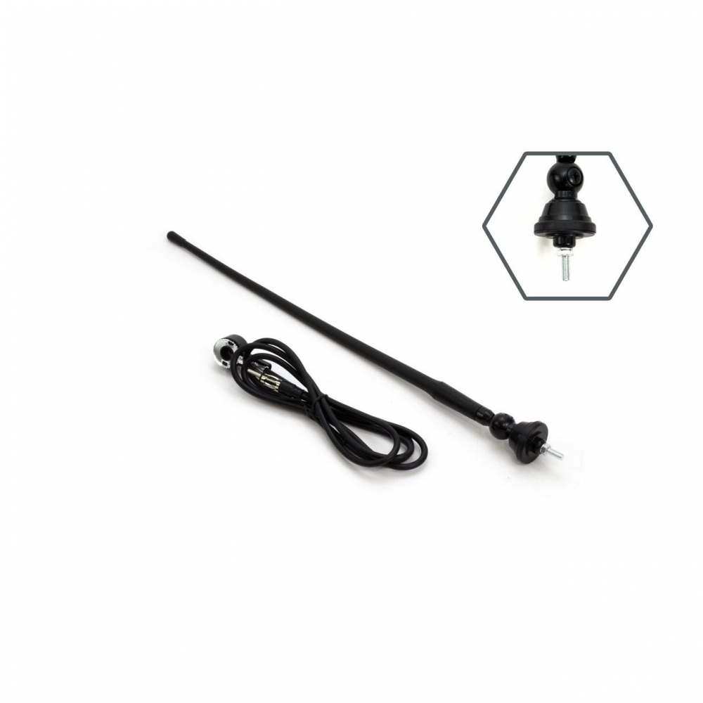 Antena radio auto universală 34cm cu adaptor 5mm și cablu 1,4m | ANT02 [2]