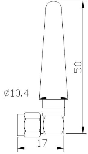 Antena WiFi 2dBi verticală montare unghi insurubare SR PASSIVES WIFI-ANT401 [3]