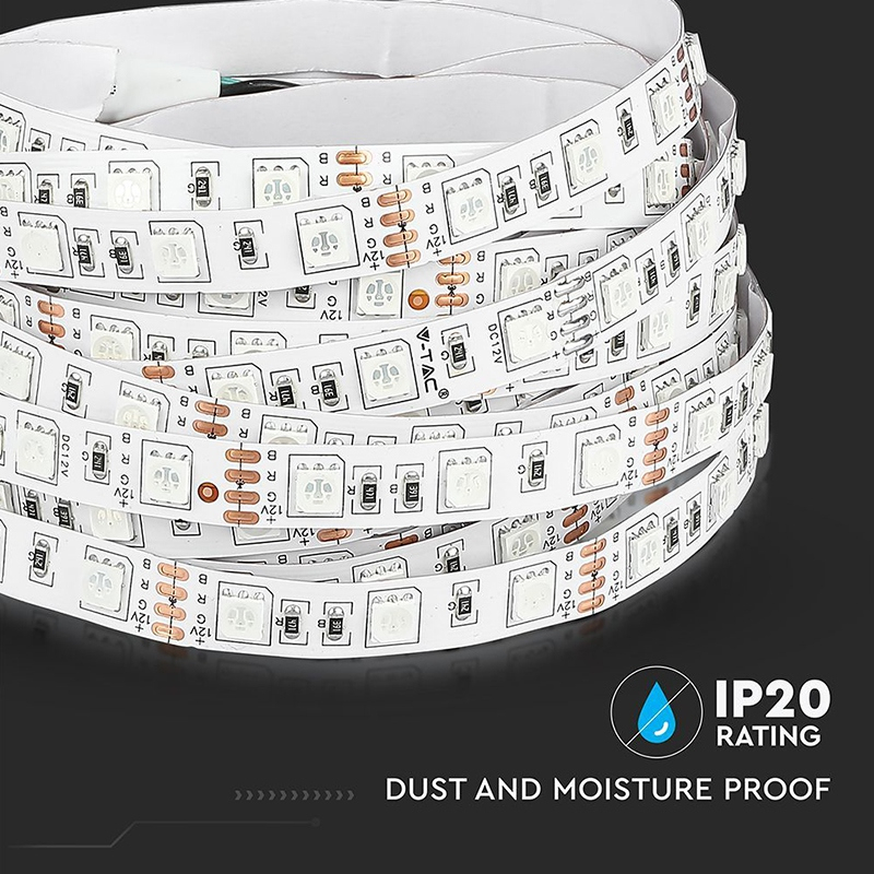 Banda LED 12V SMD5050 60LED/m 7W/m 900lm RGB IP20 5m V-TAC SKU-212120 – IoElectronice.ro [6]