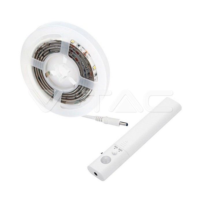 Banda LED 2835 2.4W 1m 2700K cu senzor de mișcare și alimentare baterii 4x AAA V-TAC – IoElectronice.ro [2]