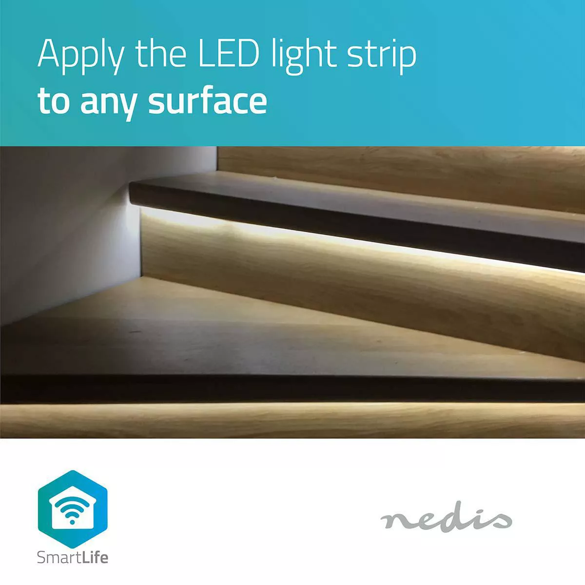 Banda LED RGB Wi-Fi Nedis 5m - Iluminare Inteligentă, Control Vocal, IP65, Compatibil Android & iOS [13]