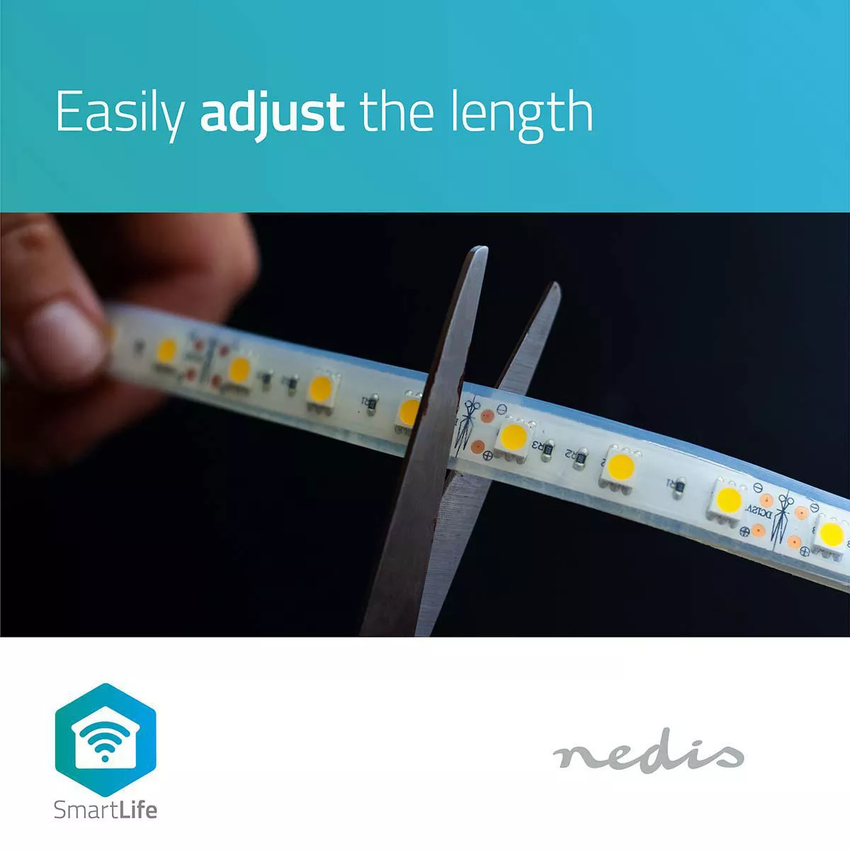 Banda LED RGB Wi-Fi Nedis 5m - Iluminare Inteligentă, Control Vocal, IP65, Compatibil Android & iOS [14]