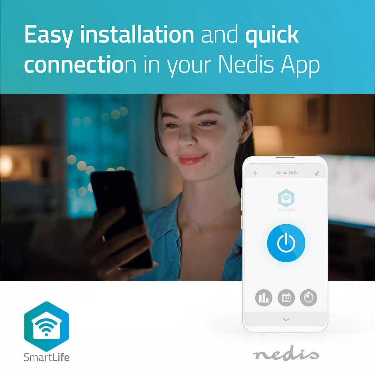 Banda LED RGB Wi-Fi Nedis 5m - Iluminare Inteligentă, Control Vocal, IP65, Compatibil Android & iOS [12]