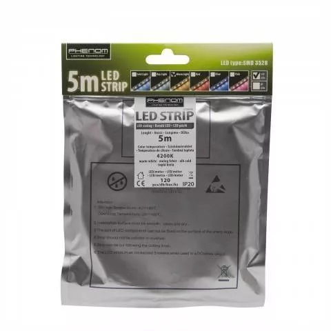 Banda LED 5m 120 Leduri alb mediu 4200K Phenom – IoElectronice.ro [3]