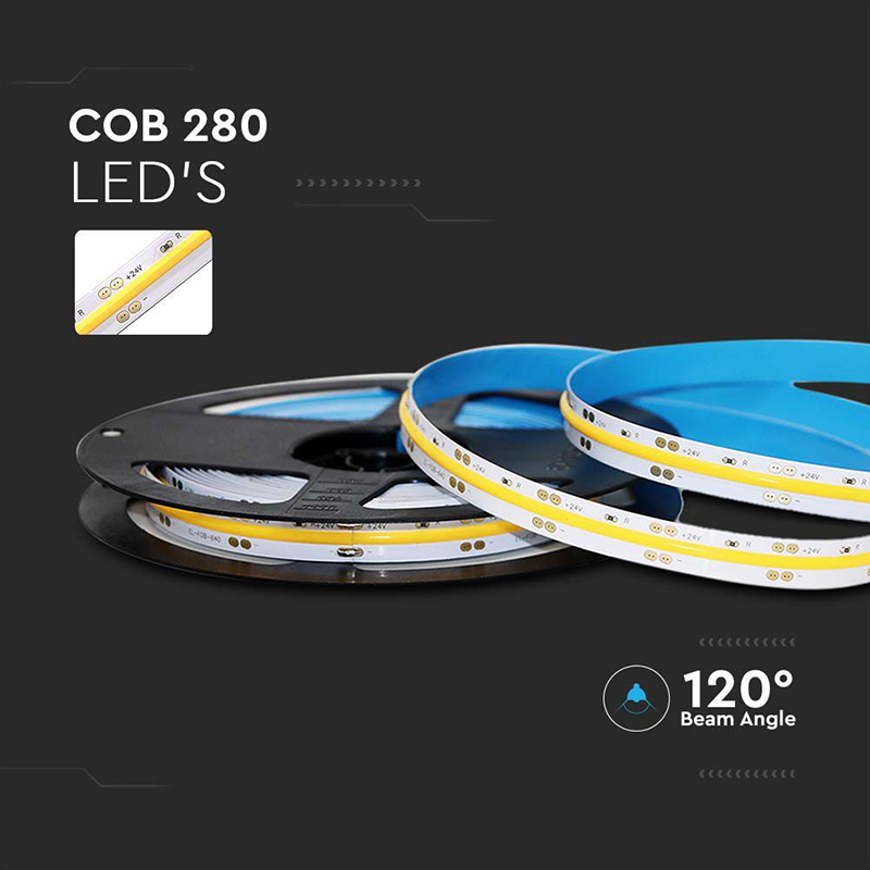 Banda LED COB 24V 10W/m 4000K IP20 5m V-tac SKU-212653 – IoElectronice.ro [2]