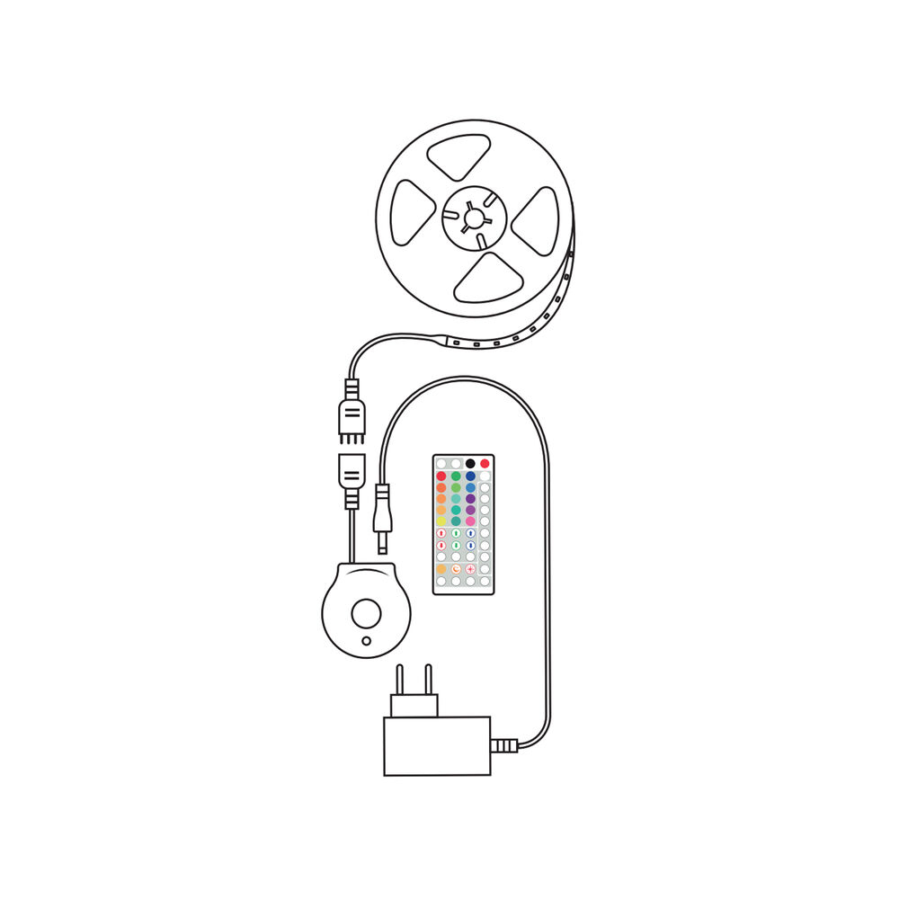 Banda LED Smart Modee 12W senzor de mișcare cu telecomandă 2700K + RGB 480lm IP20 3m MSL-LS12W3MRGB2700KS-R [2]