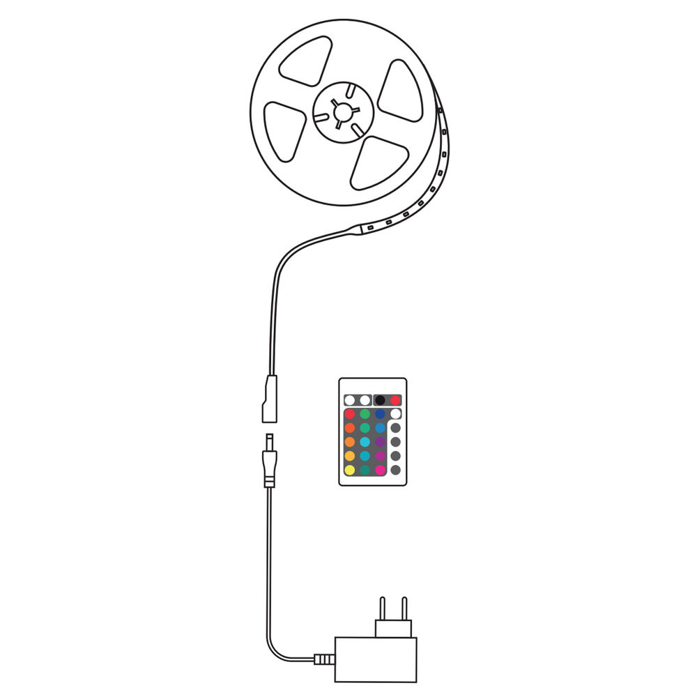 Banda LED Smart Modee 24W RGB 10m cu telecomandă, IP20, iluminare vibrantă pentru interior [2]