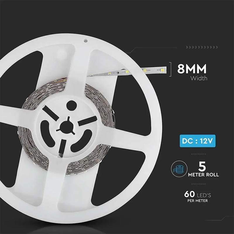 Banda LED SMD3528 60LED/m albastru 4.2W/m 420lm IP20 5m V-TAC SKU-212013 – IoElectronice.ro [8]