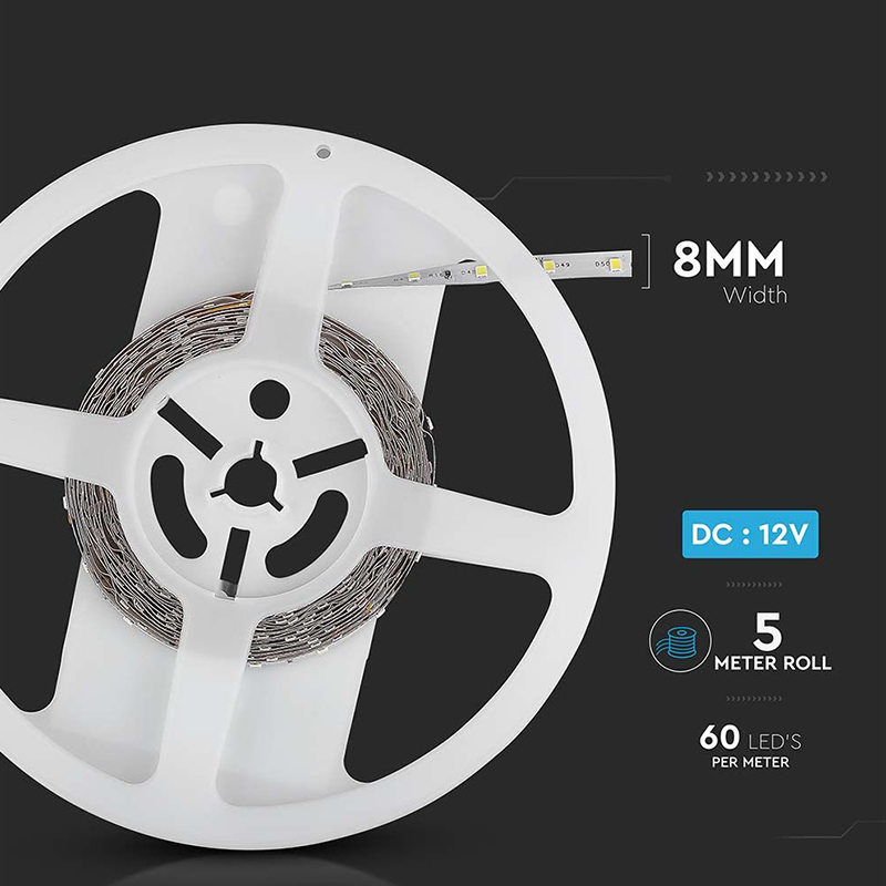 Banda LED SMD3528 60LED/m verde 12V IP20 5m V-TAC SKU-212011 – IoElectronice.ro [8]