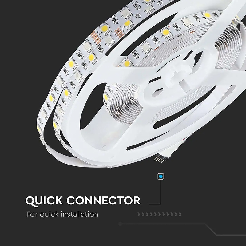 Banda LED RGB SMD5050 60LED/m Alb Rece 6500K, 12V, IP20, 5m – Iluminare versatilă și eficientă pentru interior [7]