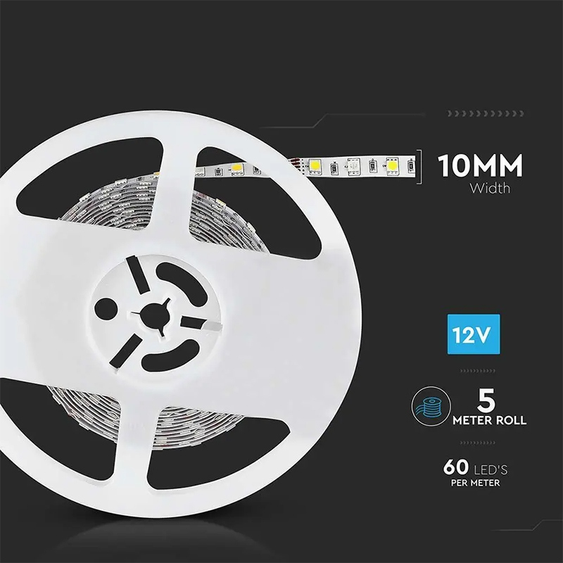 Banda LED RGB SMD5050 60LED/m Alb Rece 6500K, 12V, IP20, 5m – Iluminare versatilă și eficientă pentru interior [8]