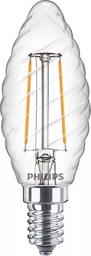 Bec LED filament Philips E14 2W, lumină caldă 2700K, economisire energie, durată lungă, design familiar [2]