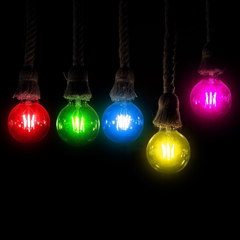 Bec LED G45 E27 2W cu filament roz, durată 20.000 ore, design elegant, iluminare ambientală, IP20, V-tac SKU-217410 [6]
