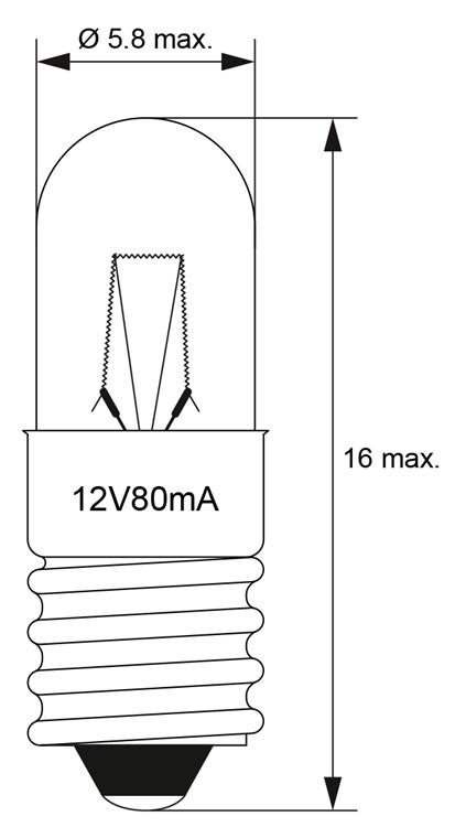 Bec miniatural incandescent E5 12V(DC) 80mA alb cald 2700K Goobay 9521 – IoElectronice.ro [2]