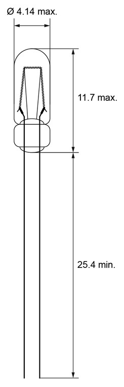 Bec mini neon incandescent T1¼ 14V 40mA 0.56W 2700K pentru modele de tren și indicatori luminosi [2]