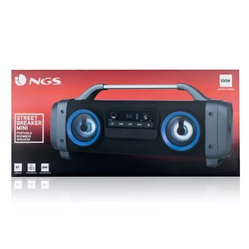 Boxa portabilă NGS Street Breaker Mini Bluetooth 100W, sunet puternic, design compact, lumină LED, wireless, negru [4]