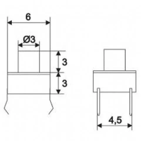 Buton microinterruptor OFF-ON 3 mm 1 circuit 0.05A-12VDC OEM negru 24 luni garanție persoane fizice [2]