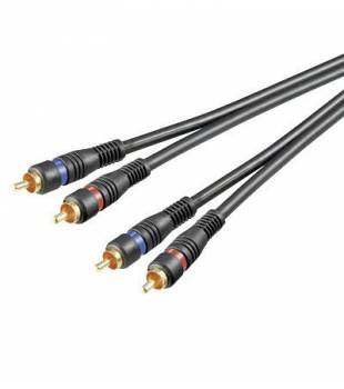 Cablu RCA 2x2,5m OFC dublu ecranat, contacte aurite – Calitate audio superioară Goobay [1]