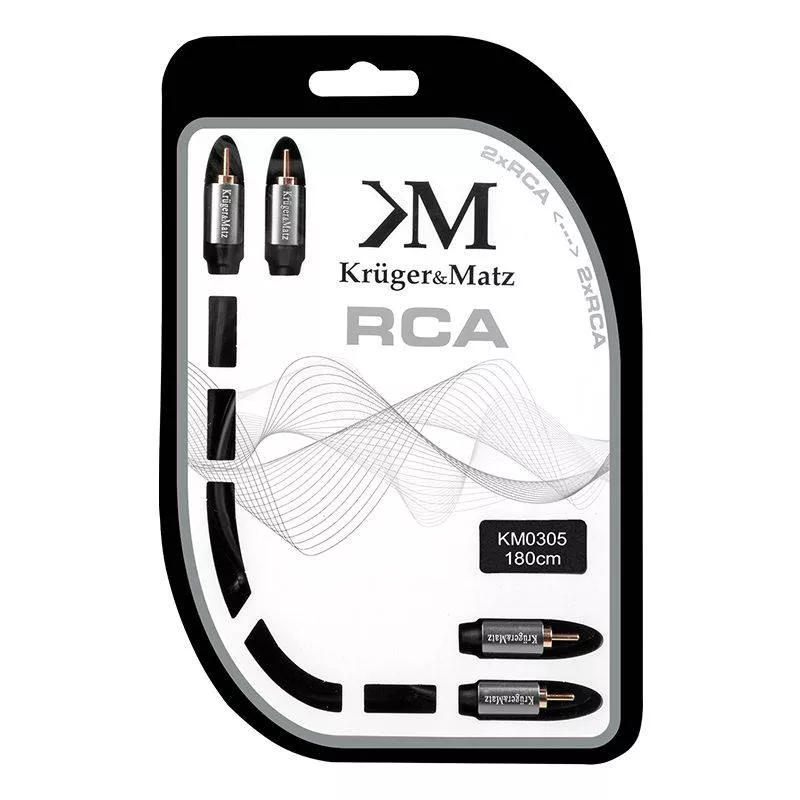 Cablu 2x RCA - 2x RCA 1.8m Audio Profesional Kruger&Matz – IoElectronice.ro [2]