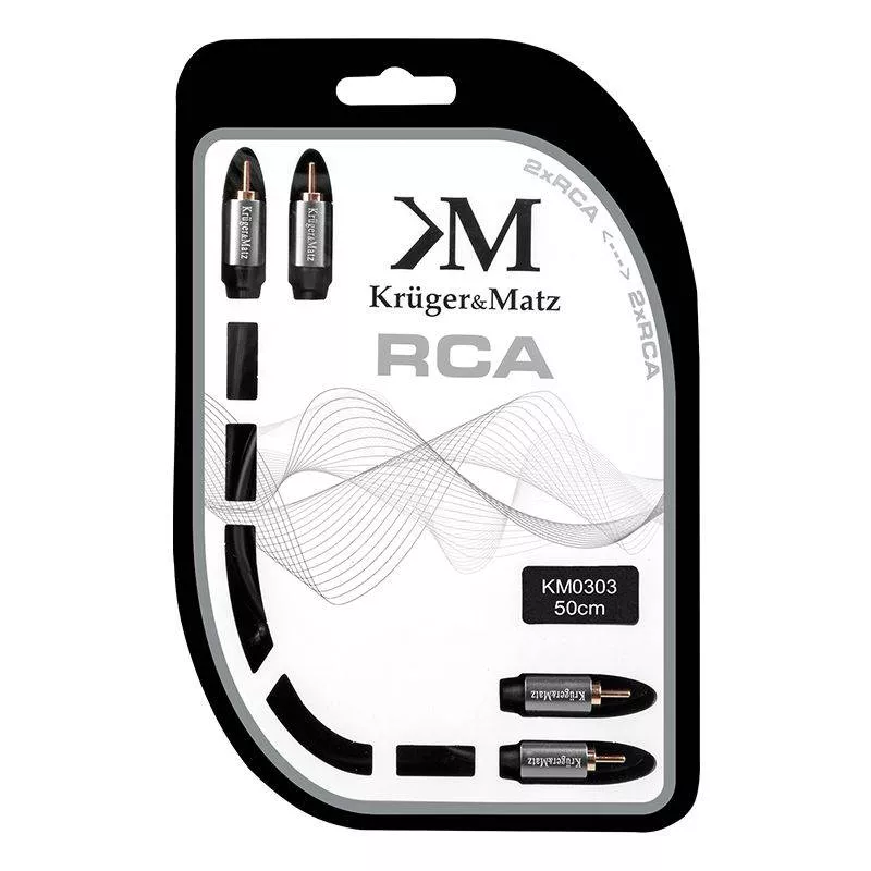Cablu 2x RCA la 2x RCA 0.5m Profesional Kruger&Matz – IoElectronice.ro [2]