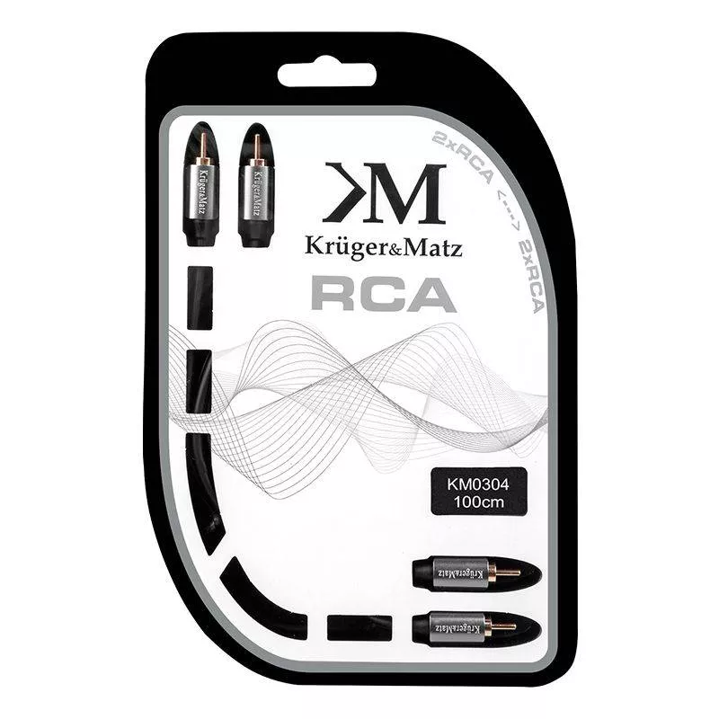 Cablu 2x RCA la 2x RCA 1m Profesional Kruger&Matz – IoElectronice.ro [2]
