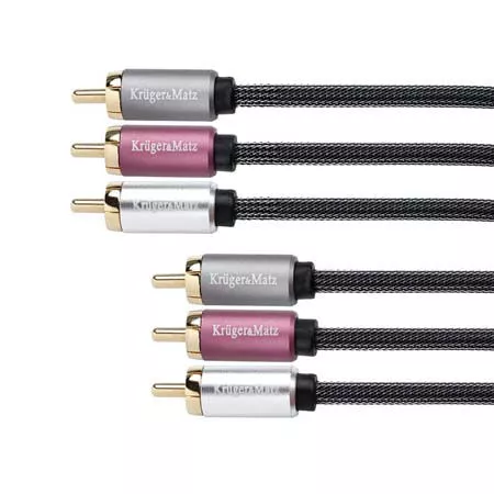 Cablu 3x RCA audio 3m Profesional Kruger&Matz – IoElectronice.ro [2]