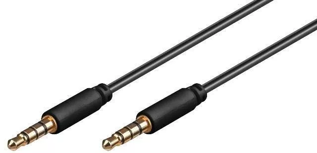 Cablu audio stereo 4 pini 3.5 mm, 2m, pentru iPhone, iPad, cu contacte aurite, cablu flexibil și protejat [1]