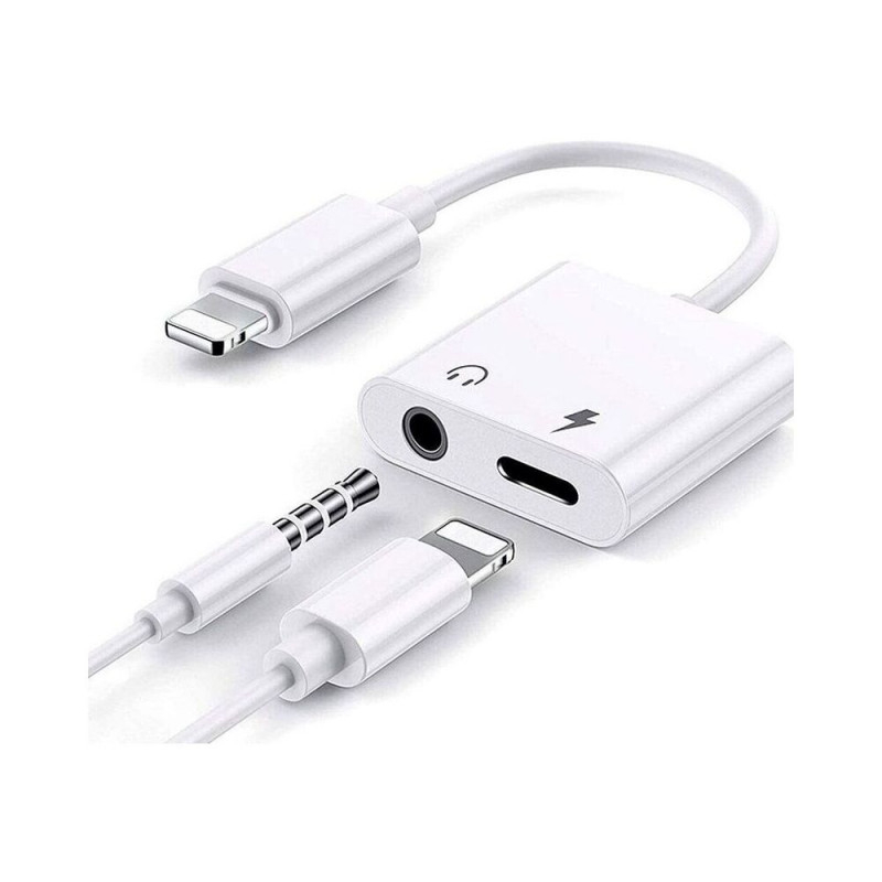 Adaptor iPhone Lightning cu Jack 3.5 mm, 0.2m, Alb, 2A – Conector Compatibil Apple [1]