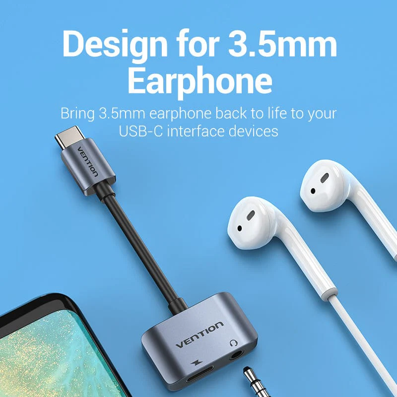 Cablu adaptor convertor USB C la Jack 3.5 mm mama casca/microfon + USB C mama incarcare 10cm OMTP/CTIA standards BGSHA VENTION – IoElectronice.ro [4]