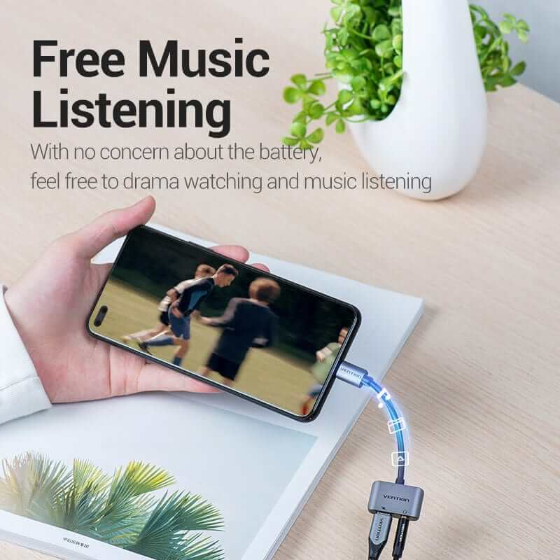 Cablu adaptor convertor USB C la Jack 3.5 mm mama casca/microfon + USB C mama incarcare 10cm OMTP/CTIA standards BGSHA VENTION – IoElectronice.ro [3]