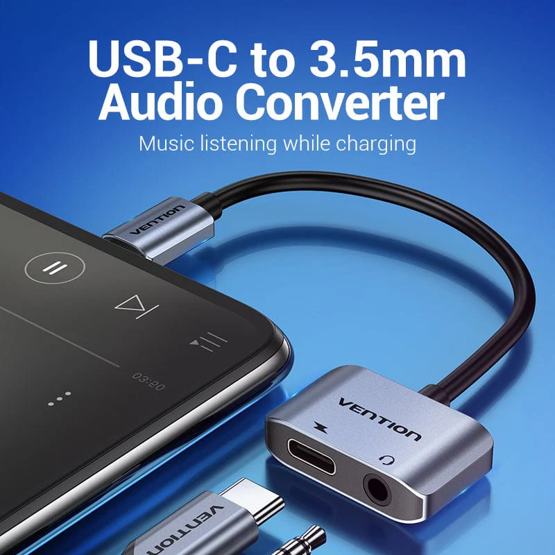 Cablu adaptor convertor USB C la Jack 3.5 mm mama casca/microfon + USB C mama incarcare 10cm OMTP/CTIA standards BGSHA VENTION – IoElectronice.ro [2]