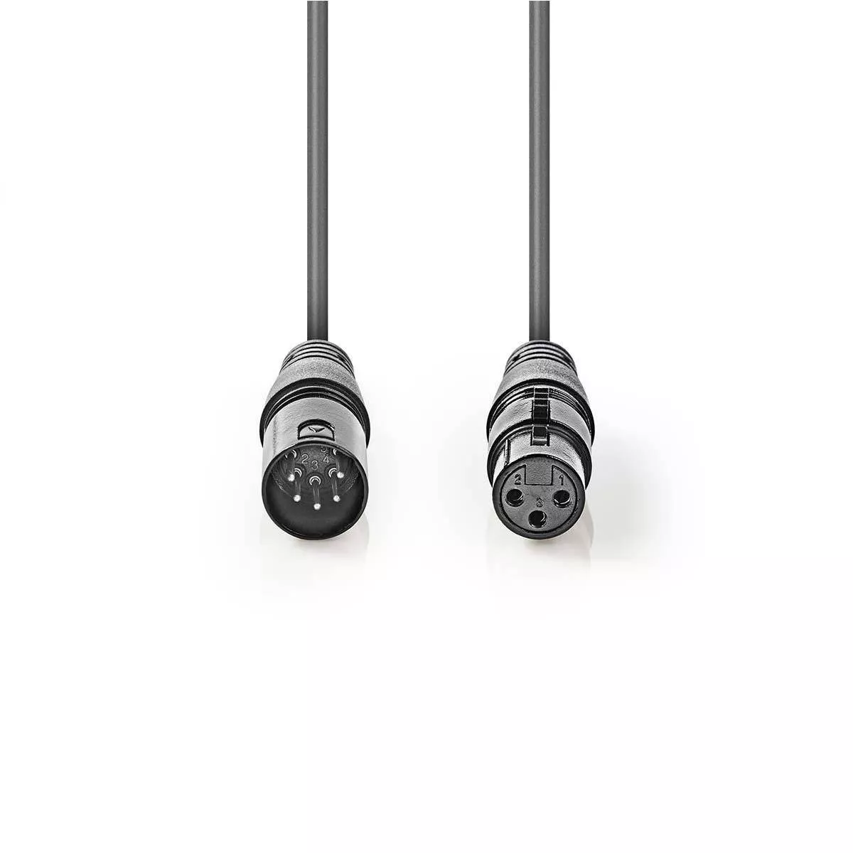 Cablu adaptor DMX XLR 3 Pini mama - XLR 5 Pini tata 0.3m gri Nedis – IoElectronice.ro [2]