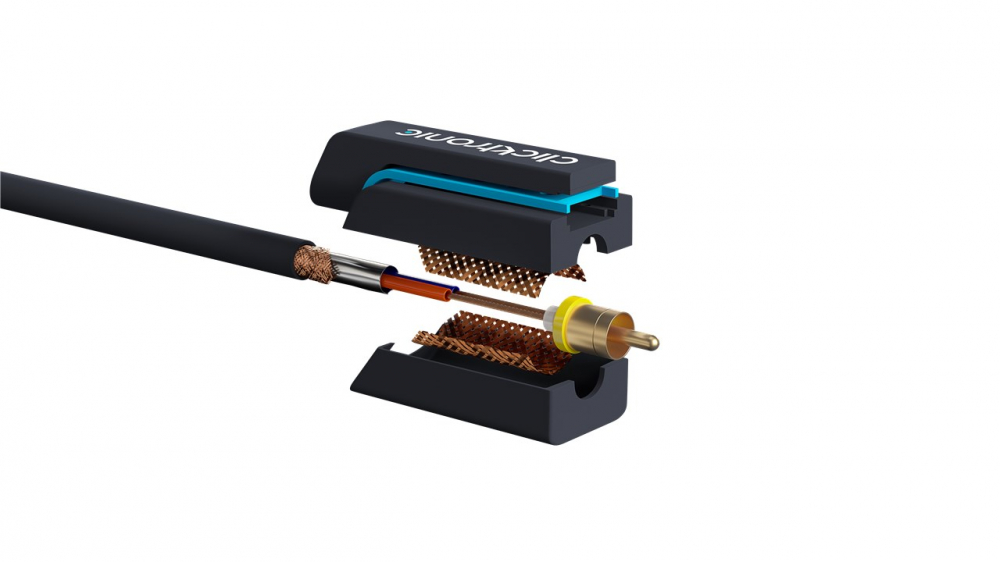 Cablul adaptor audio profesional Jack 3.5mm la RCA, 10cm, dublu ecranat, aurit, calitate premium Clicktronic [3]