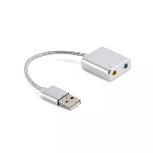 Adaptor USB 2.0 pentru sunet 7.1 virtual, 10cm aluminiu, plug and play, compatibil Windows, Mac, Linux [1]