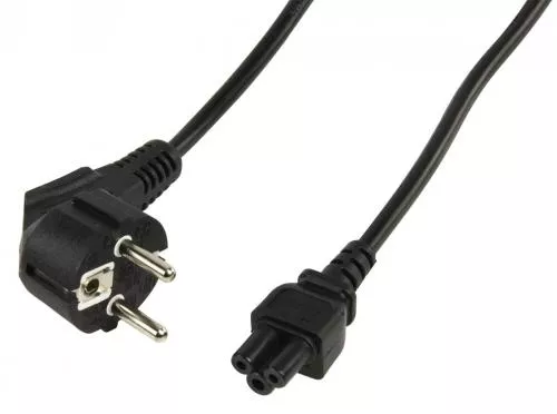 Cablu alimentare laptop Schuko tata 90° IEC320-C5 mama, 1.5m, H05VV-F, VDE, negru [1]