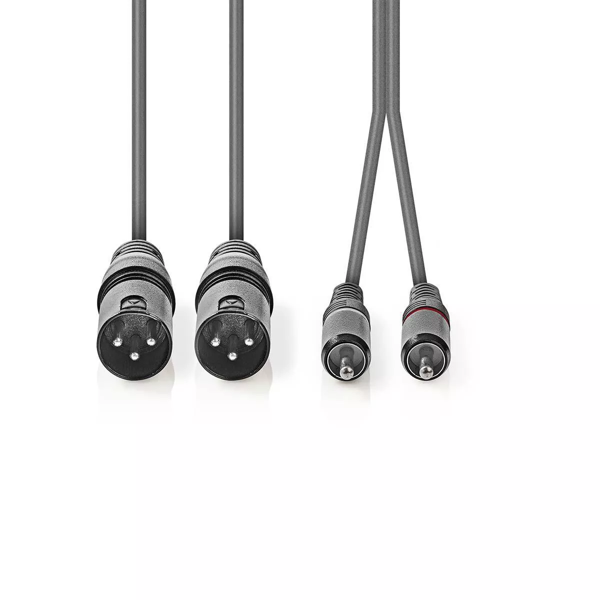 Cablu audio 2x XLR 3-Pini tata - 2x RCA tata 3m gri Nedis – IoElectronice.ro [2]