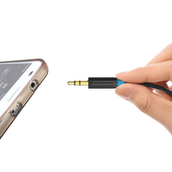Cablu audio stereo 5m cu mufe Jack 3.5mm și 6.3mm, cupru aurit, negru, PVC, pentru conectare audio de înaltă calitate [3]