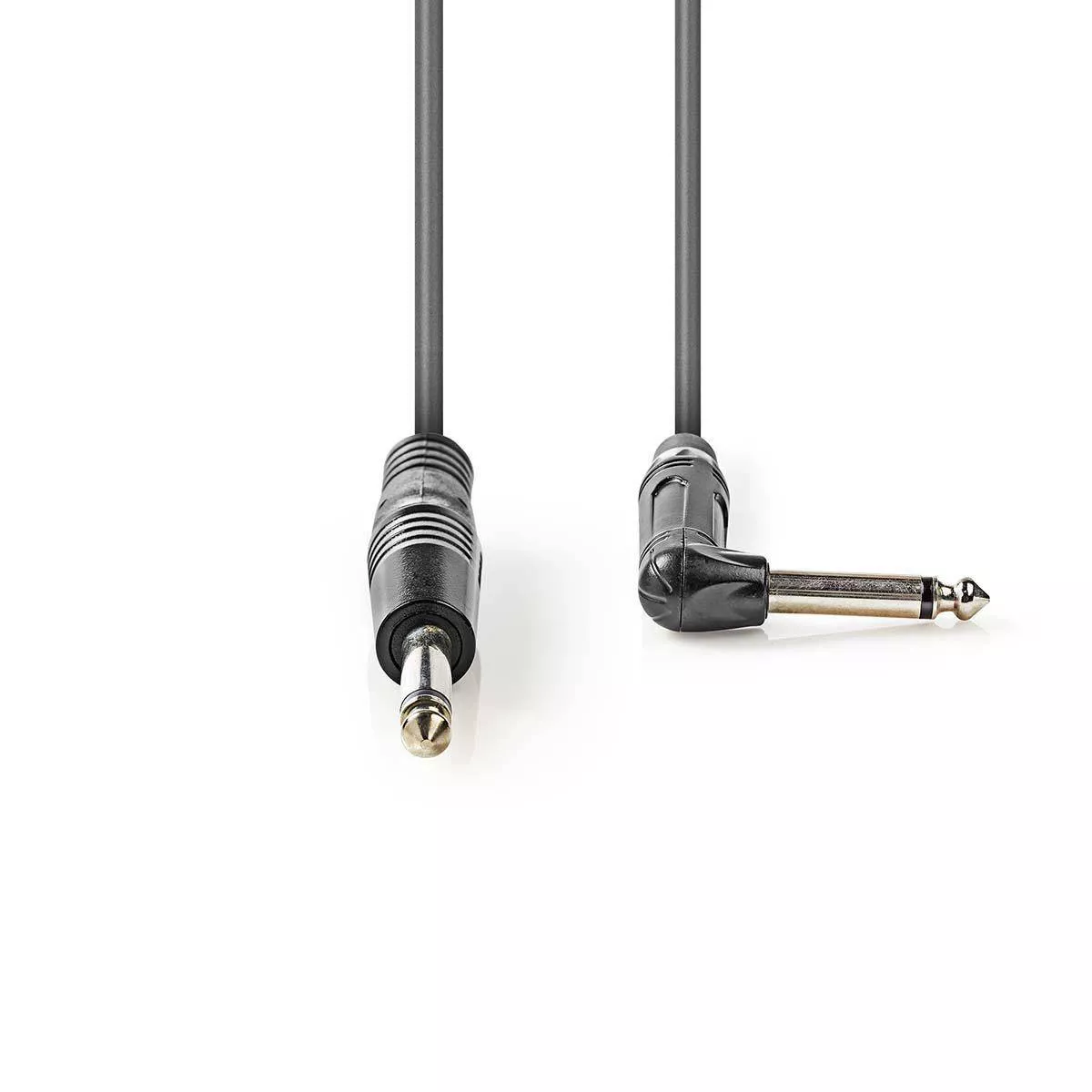 Cablul audio mono 6.35 mm tata - 6.35 mm tata cotit, 5m, gri, NEDIS, pentru instrumente și microfoane [2]