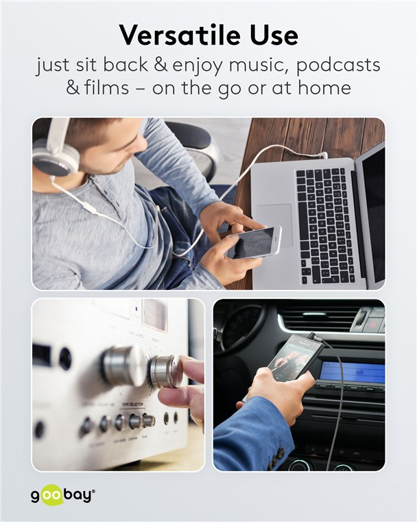 Cablu audio stereo 0.5m textil împletit Jack 3.5 mm - 3.5 mm 90 grade tata-tata aurit Goobay 65277 – IoElectronice.ro [7]