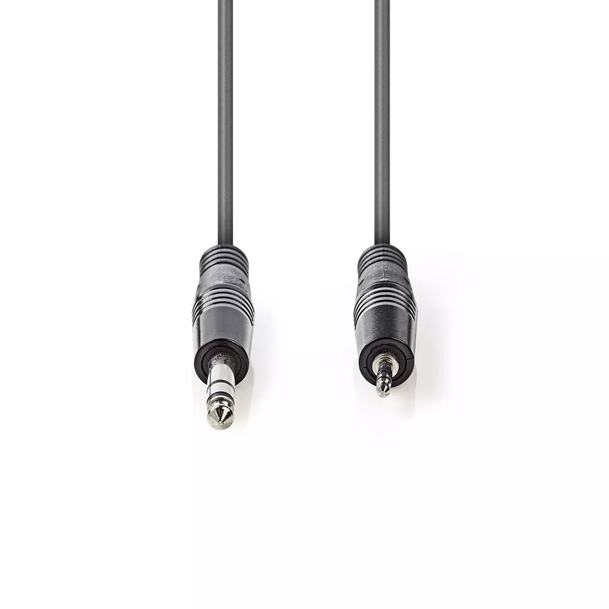 Cablul audio stereo 6.35mm Tata - 3.5mm Tata, 1.5m, Gri, Nedis, Conexiuni Profesionale pentru Muzicieni și DJ-uri [2]
