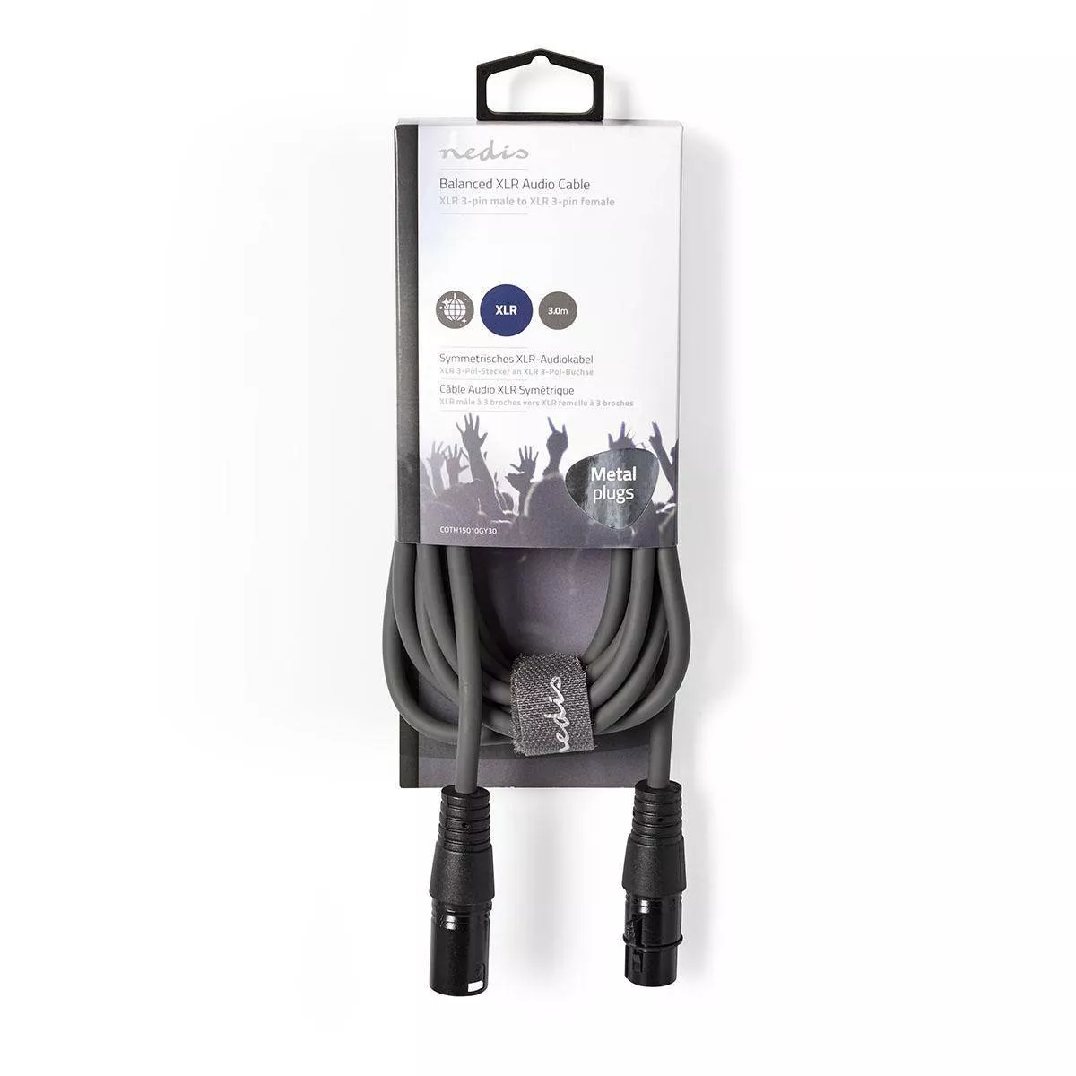 Cablu audio Stereo XLR 3 pini tata - XLR 3 pini mama 3m Gri [3]