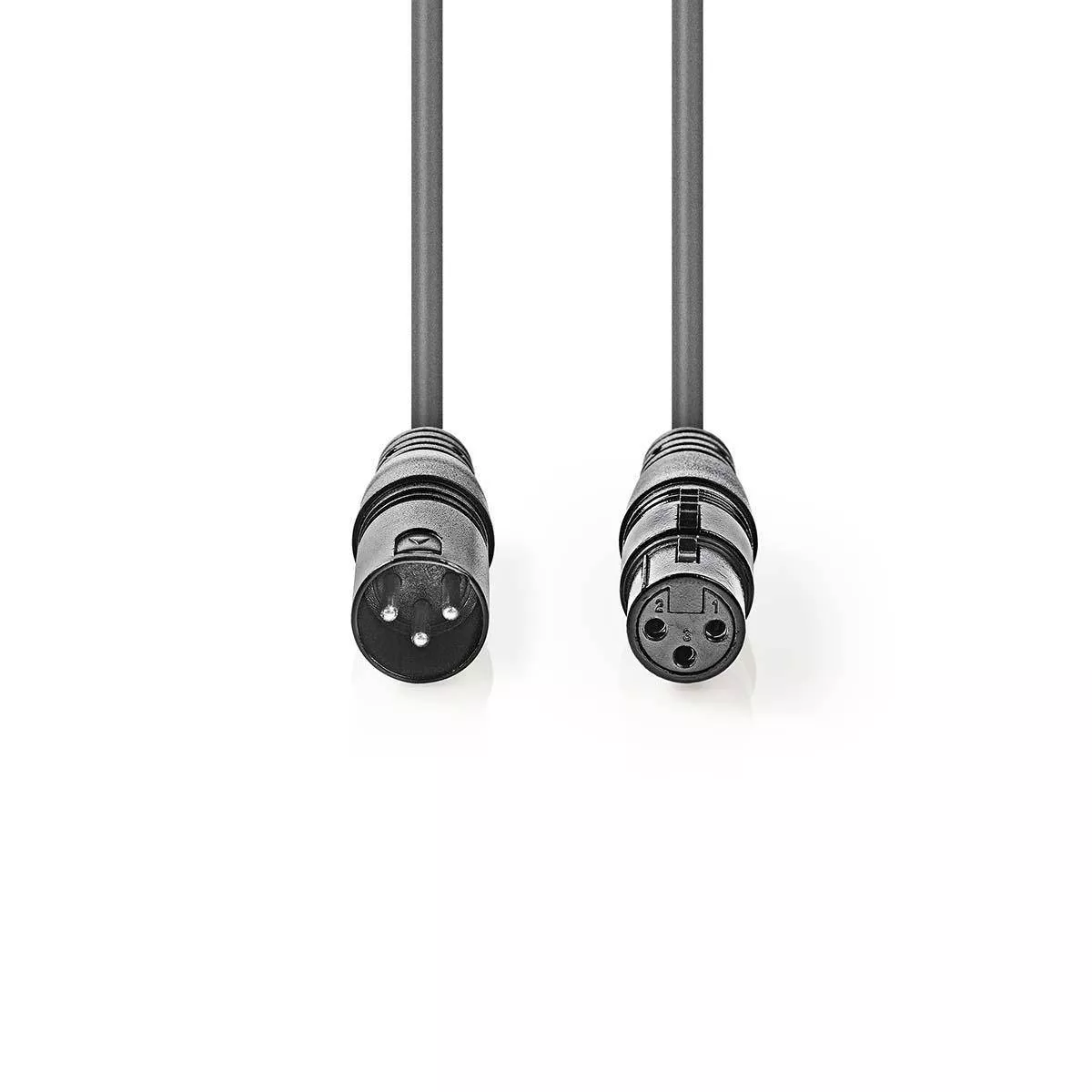 Cablu audio Stereo XLR 3 pini tata - XLR 3 pini mama 3m Gri [2]
