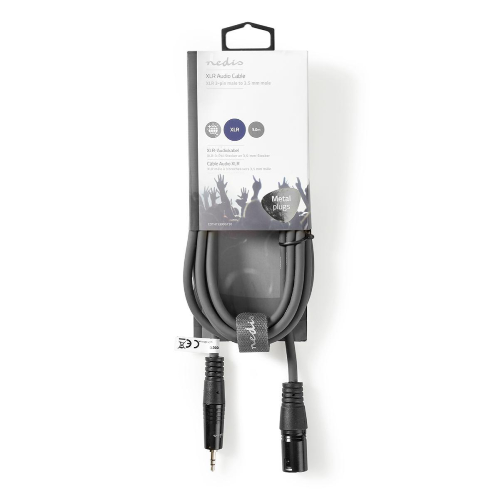 Cablu audio XLR 3-Pin tata - 3.5mm Jack tata 3m gri Nedis – IoElectronice.ro [3]