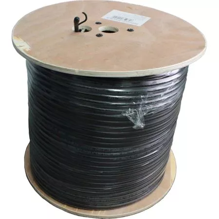Cablu coaxial RG6 cu sufa de oțel, ecranat cu folie Al și fire cupru, 305m, negru, calitate premium [1]